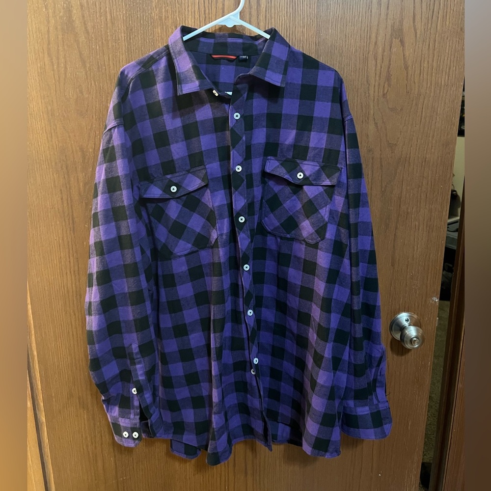 3XL Purple & Black Flannel Shirt